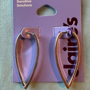Claire's Silver-tone Pointed 40MM Hoop Clicker Earrings